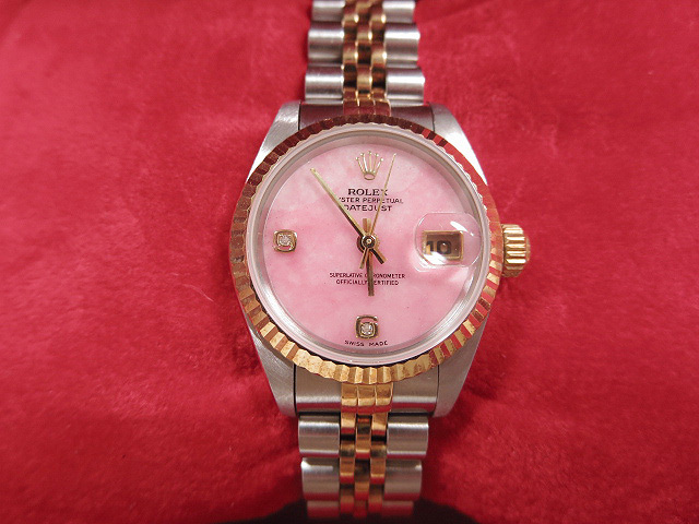 ロレックス ROLEX T番 69173 デイトジャスト 2Pダイヤ YG SSコンビ 腕時計 ローズジャスパー ご来店のお客様よりお買取り♪